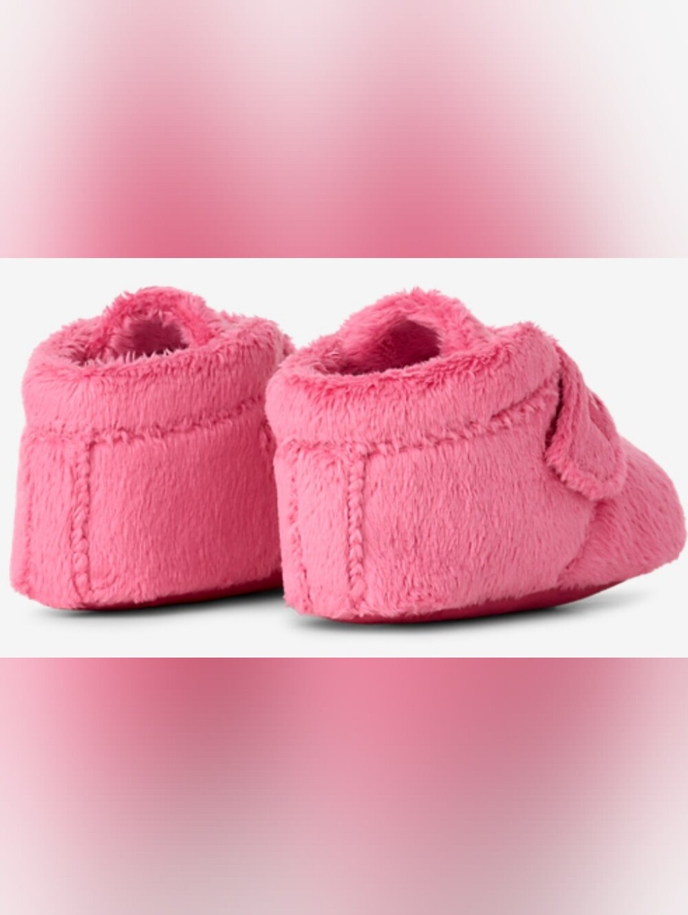 UGG Bixbee Pink Fuzzy Baby Slippers Size 2/3 NIB MSRP $39.99 - Picture 2 of 10